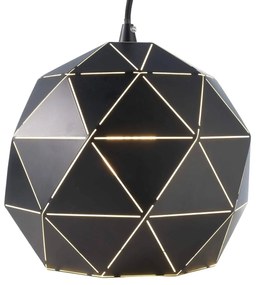 Závesná lampa Asterope, Ø 25 cm okrúhla, čierna