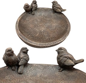 Napájadlo pre vtáky Kieran, 8,8x20 cm, magnézium, hnedá