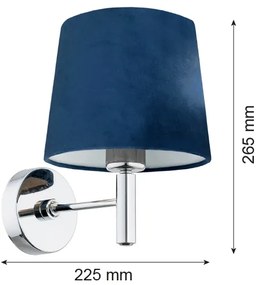 Argon 3908 - Nástenná lampa BOLZANO 1xE27/15W/230V modrá/lesklý chróm
