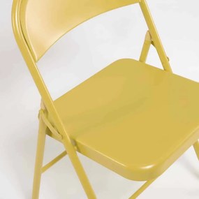 Kovová stolička keiba tmavo žltá MUZZA