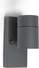 Vonkajšia nástenná lampa antracit IP44 so senzorom súmraku - Solo