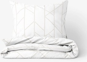 Goldea bavlnené posteľné obliečky - geometrické línie na bielom 220 x 200 a 2ks 70 x 90 cm