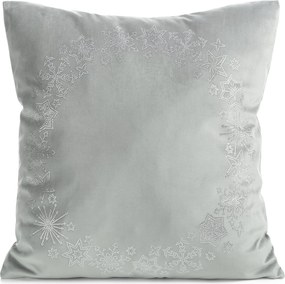 VIANOČNÁ DEKORAČNÁ OBLIEČKA NA VANKÚŠ ICY 45X45 CM STRIEBORNÁ