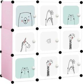 ModernHome Modulárna detská knižnica 9x - zvieratá