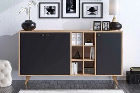 Dizajnová komoda Cadilyn 140 cm čierna