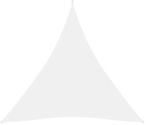vidaXL Tieniaca plachta oxfordská látka trojuholníková 5x5x5 m biela