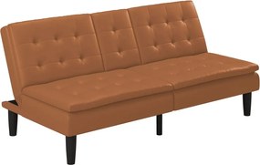 Koňakovohnedá rozkladacia pohovka z imitácie kože 191 cm Maine – Støraa