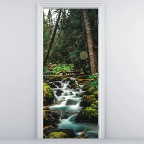 Fototapeta na dvere - Potok v lese (95x205cm)