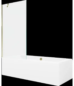 Mexen Cube obdĺžniková vaňa 170 x 80 cm s obkladom a 1-krídlovou sprchovou zástenou 90 cm, Transparentné, Zlatá - 550517080X9509