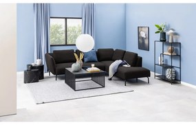 Čierny konferenčný stolík so sklenenou doskou 80x80 cm Strington – Actona