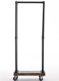 Stojan na drevo Forks 30x60x150, industriálny, čierny kov, drevo