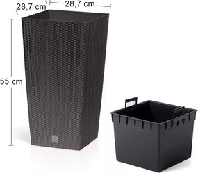 Plastový kvetináč DRTS300 30 cm - hnedá
