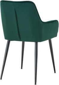 Jedálenská stolička Ferndale - zamat - tmavo zelená