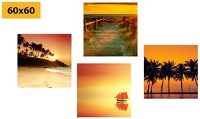 Set obrazov krása morskej krajiny - 4x 60x60