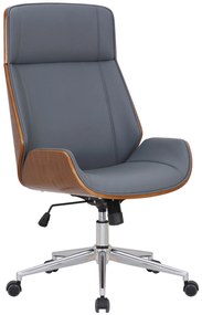 Design-Shop Kancelárska stolička Varel - drevo orech - Sivá