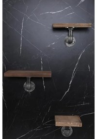 SADA 3x Nástenná polica BORURAF smrek/čierna