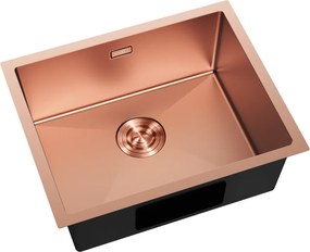 Mexen Trixo, 1-komorový nerezový drez 540 x 440 mm, brúsená meď, 6414541000-65