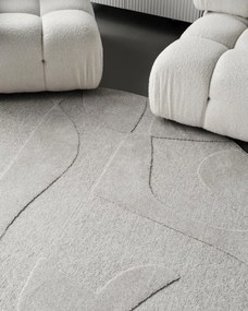 Koberec Agnella Morphic Botanica svetlosivý kruh