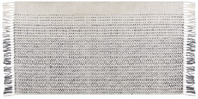 Vlnený koberec 80 x 150 cm biela/sivá OMERLI Beliani