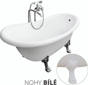 Besco Akrylátová voľne stojaca vaňa Otylia 160x77 (170x77) s prepadom BESCO-Typ výpuste: Click-Clack s prepadom, chróm, BESCO-Nôžky: Čierna mat, BESC…