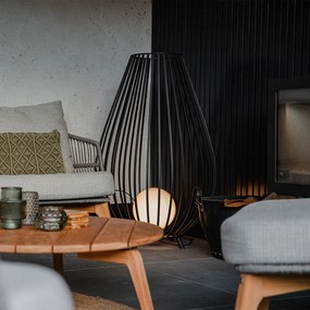 Dizajnová stojaca lampa čierna s opálom 110 cm - Angela