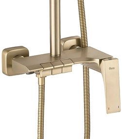 Rea Joe, sprchový set s ručnou a hlavovou sprchou, zlatá matná, REA-P5656