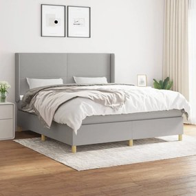 Boxspring posteľ s matracom svetlosivá 100x200 cm látka 3131841