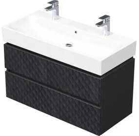 Skrinka do kúpeľne s umývadlom Intedoor STORM 3D čierna matná 100 x 66 x 46,5 cm STORM 3D 100D 2Z U129