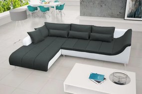 LOFT rohová sedacia súprava, Ľavá, biela/čierna (soft 17/inari 100)
