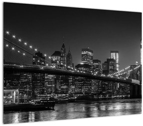 Sklenený obraz Brooklyn mosta v New Yorku (70x50 cm)