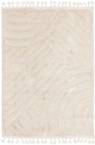Koberec Berber 9754 so strapcami, ivory / krémový