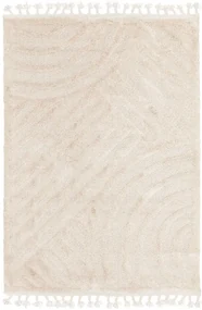 Koberec Berber 9754 so strapcami, ivory / krémový