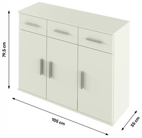 Kondela Komoda, biela, RESITA TYP 3