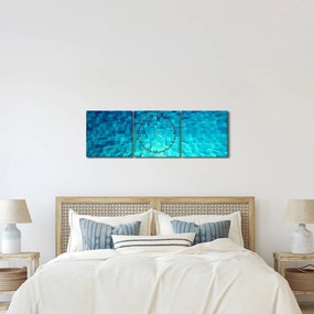 Obraz - abstraktné kocky (s hodinami) (90x30 cm)
