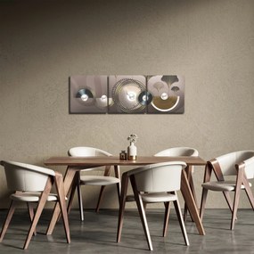 Obraz - Zlatohnedá abstrakcia (s hodinami) (90x30 cm)