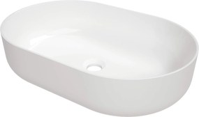 Deante Round, oválne umývadlo na dosku 580x380x140mm, biela lesklá, DEA-CGR_6U6S
