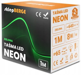 ECOLIGHT LED pásik NEON - 230V - 1m - 8W/m - IP68 - vodotesný - zelená