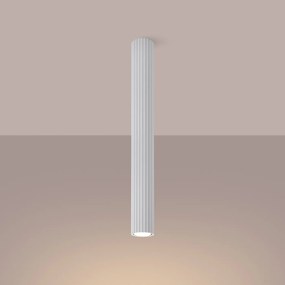 Stropné svietidlo Karbon, 1x biele kovové tienidlo, (60 cm)