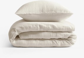 Goldea mušelínové posteľné obliečky – prírodné 150 x 200 a 50 x 60 cm