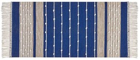 Bavlnený koberec 80 x 150 cm modrá/béžová KONDHALI Beliani