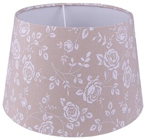 Béžové tienidlo lampy s kvetmi ruží - Ø 26*16 cm / E27