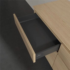 VILLEROY &amp; BOCH Legato závesná skrinka pod umývadlo na dosku (umývadlo vpravo), 4 zásuvky, s LED osvetlením, 1200 x 500 x 550 mm, Nordic Oak, B582L0VJ