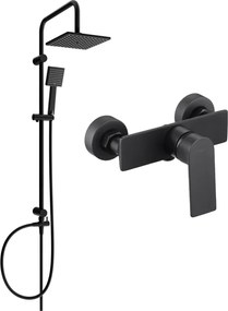 Mexen Tordsprchový set s dažďovou sprchou a sprchovou batériou Alexa, čierna, 71240200-70
