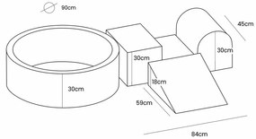 Ružové zamatové penové ihrisko 225x90x30 cm Montessori – Meowbaby