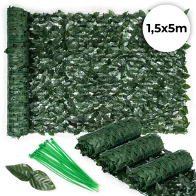 Umelý živý plot z brečtanu 3 ks. 500x150 cm zelený