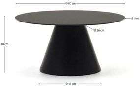 Konferenčný stolík reliw ø 80 cm čierny MUZZA