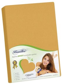 Bellatex Jersey prestieradlo Kamilka horčicová, 90 x 200 cm