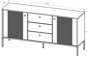 Komoda Iseo I 154,5 cm zelená
