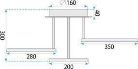 Toolight Toolight, LED stropné svietidlo 46W, 4000K, G122-3C, zlatá lesklá, OSW-02614