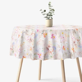 Goldea okrúhly obrus 100% bavlnené plátno deluxe - divoké kvety Ø 110 cm